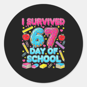 I Survived 67 Days Of School Six Seven Meme Teache Classic Round Sticker