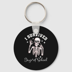 I Survived 67 Days Of School Skeleton Student Teac Keychain