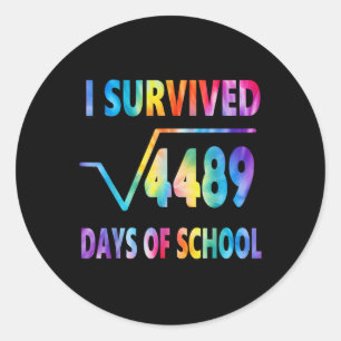 I Survived 67 Days Of School Square Root 4489 Math Classic Round Sticker
