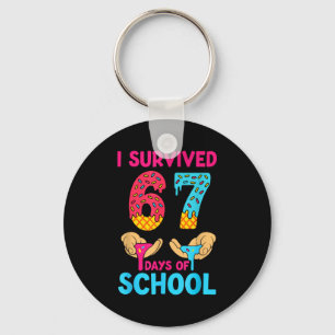 I Survived 67 Days Of School Teachers Students 6 7 Keychain