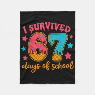 I Survived 67 Days Of School Teachers Students Gen Fleece Blanket