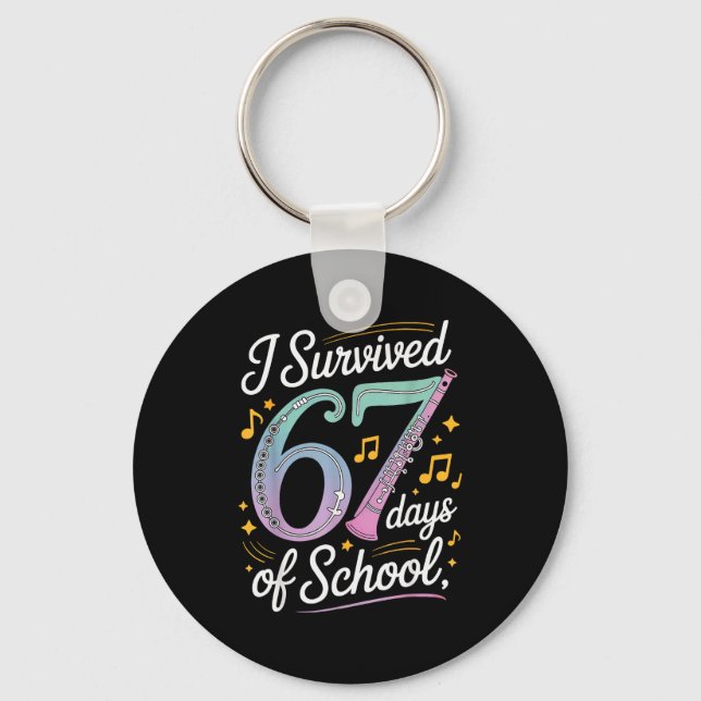 I Survived 67 Days Of School - Teachers Students M Keychain (Front)