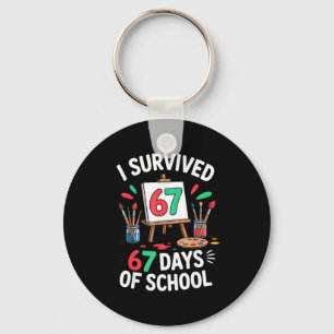 I Survived 67 Days Of School - Teachers Students M Keychain