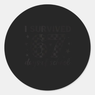 I Survived 67 Days Of School Teachers Students Six Classic Round Sticker