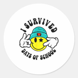 I Survived 67 Days Of School Teachers Students Six Classic Round Sticker