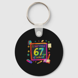 I Survived 67 Days Of School Teachers Students Six Keychain