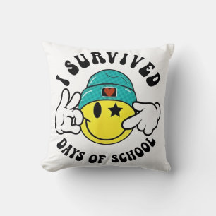 I Survived 67 Days of School Teachers Students Six Throw Pillow
