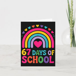 I Survived 67 Days Of School Tie Die Rainbow Lover Card