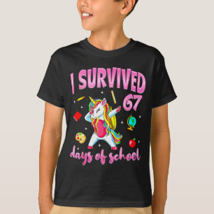 I Survived 67 Days Of School Unicorn Dabbing Teach T-Shirt