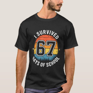 I Survived 67 Days Of School Vintage Teachers Stud T-Shirt