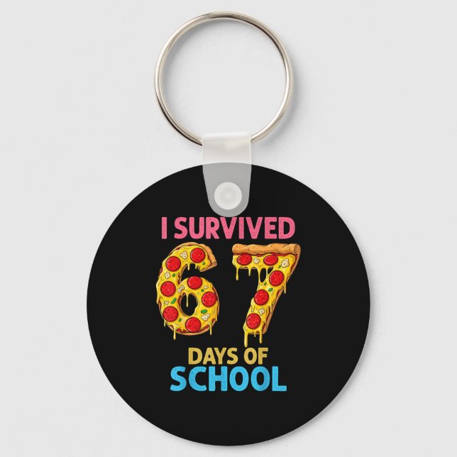I Survived 67 Days Of School Zza Six Seven Teacher Keychain (Front)