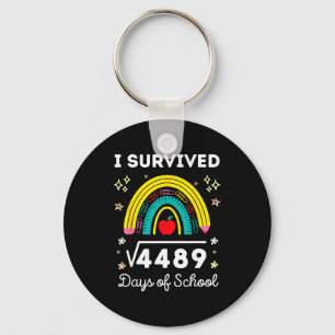 I Survived 67 Square Root Days Of School Funny Mem Keychain