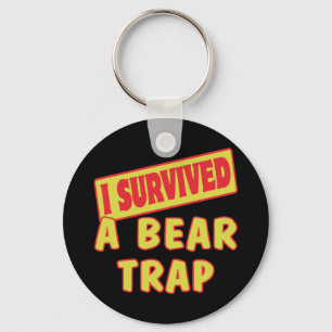 I SURVIVED A BEAR TRAP KEYCHAIN