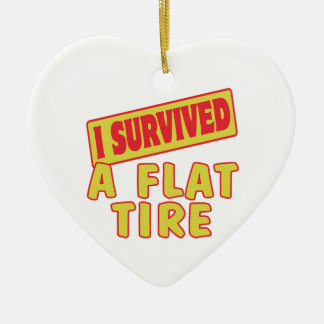 I SURVIVED A FLAT TIRE CERAMIC ORNAMENT