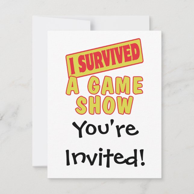 I SURVIVED A GAME SHOW INVITATION (Front)