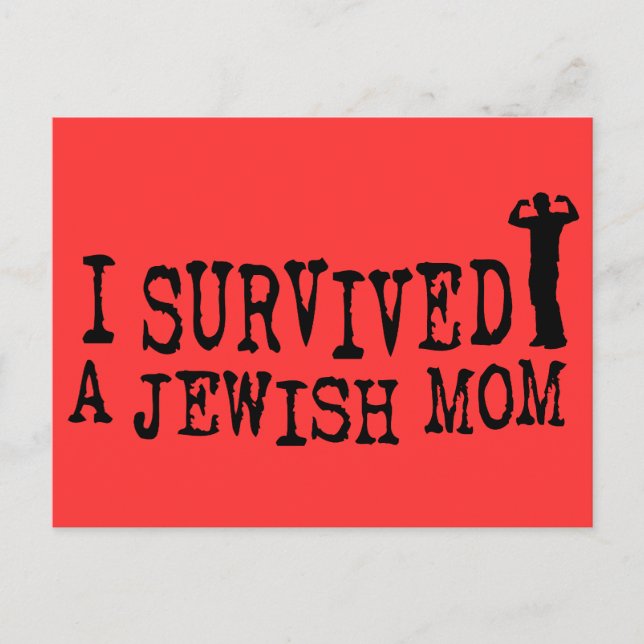 I Survived a Jewish mom - Jew humour Postcard (Front)