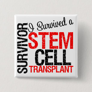 I Survived a Stem Cell Transplant (red) 2 Inch Square Button