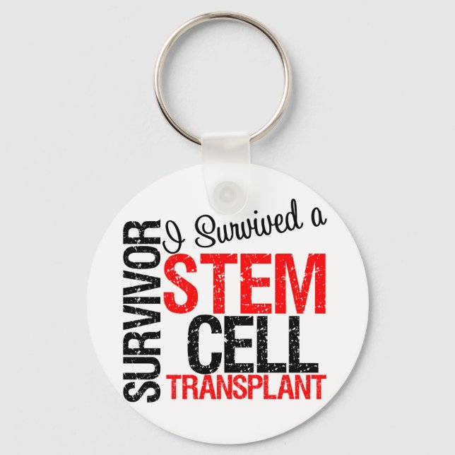I Survived a Stem Cell Transplant (red) Keychain (Front)