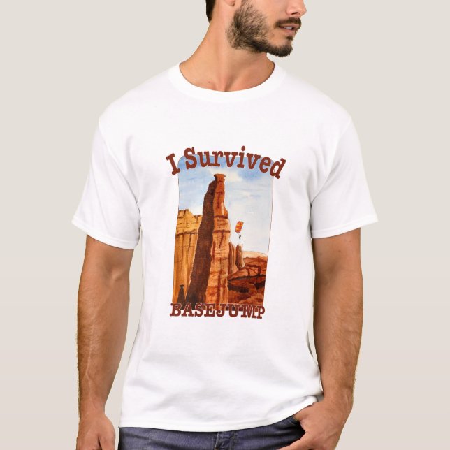 I Survived BASE jumping T-Shirt (Front)