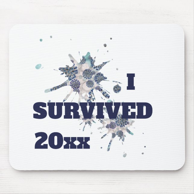 I Survived Blue Abstract Virus Mouse Pad (Front)