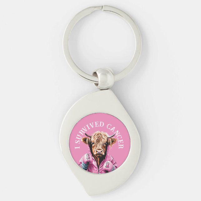 I survived breast cancer keychain (Front)