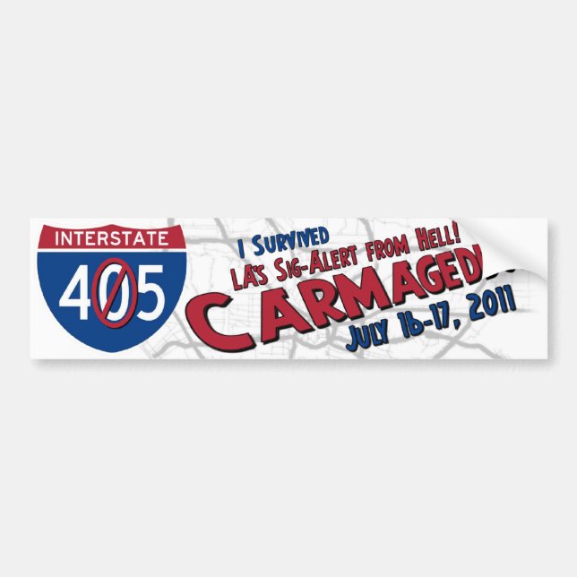 I Survived Carmageddon - 405 Closure Bumper Sticker (Front)