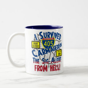 I Survived Carmageddon - Interstate 405 Two-Tone Coffee Mug