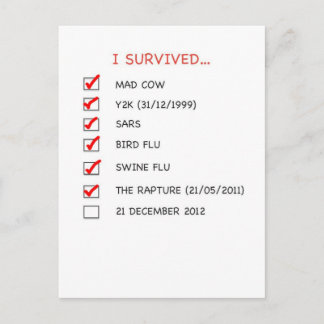 I Survived Checklist Postcard