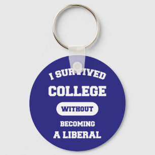 I Survived College Without Becoming A Liberal Keychain