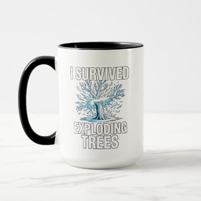 I Survived Exploding Trees Midwest Snow Storm Funn Mug (Left)