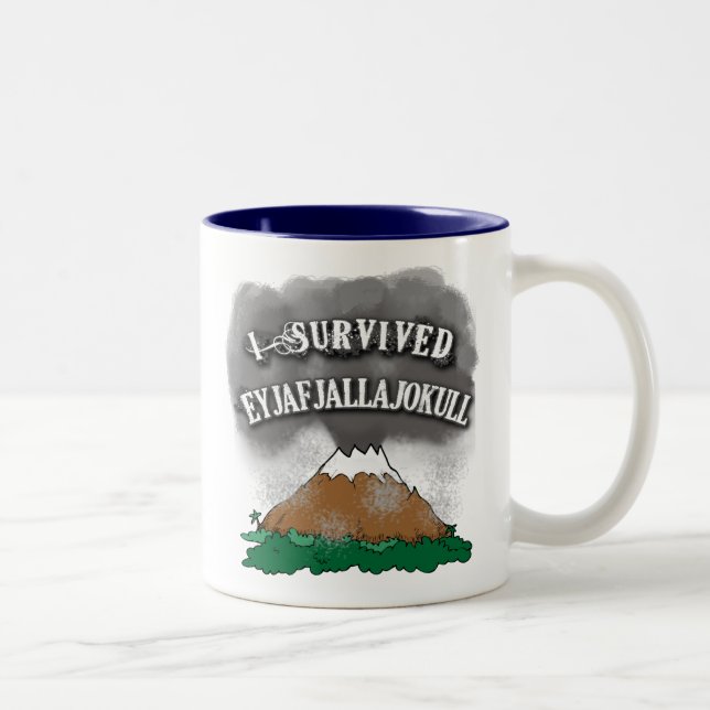I Survived Eyjafjallajokull Tshirts, Mugs, Caps Two-Tone Coffee Mug (Right)