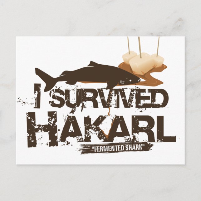 I survived Hákarl postcard (Front)