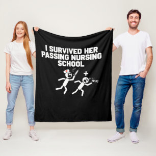 I Survived Her Passing Nursing School Nurse Fleece Blanket