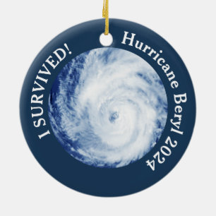 I Survived! Hurricane Beryl 2024 Ceramic Ornament