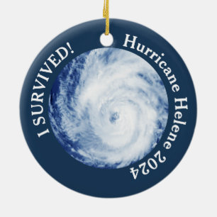 I Survived! Hurricane Helene 2024 Ceramic Ornament