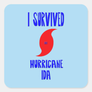 I Survived Hurricane Ida Square Sticker