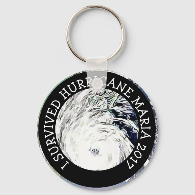 I Survived Hurricane Maria 2017 Key Chain (Front)