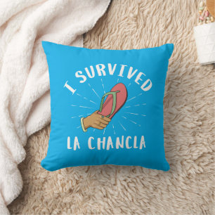 I Survived La Chancla Funny Mexican Mother Joke Throw Pillow