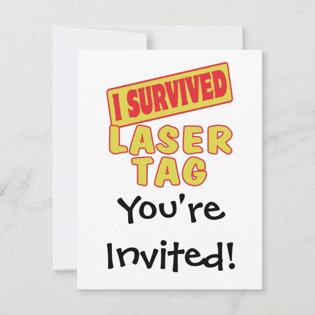 I SURVIVED LASER TAG INVITATION (Front)