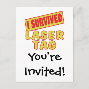 I SURVIVED LASER TAG INVITATION