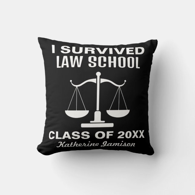 I Survived Law School Throw Pillow (Front)