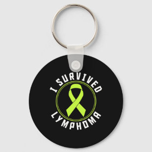 I Survived Lymphoma Awareness Keychain