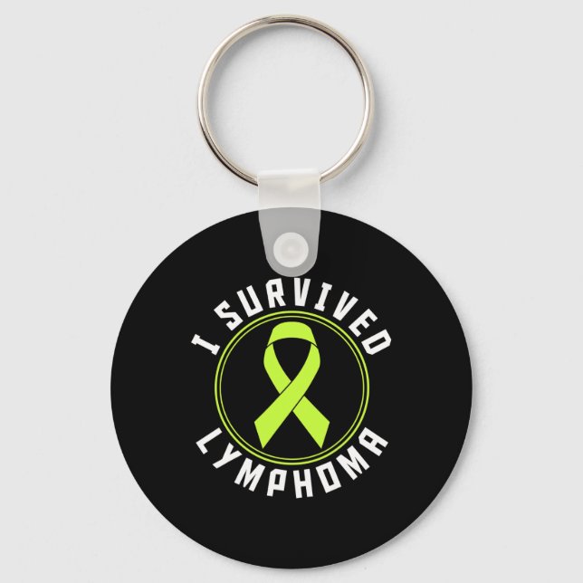 I Survived Lymphoma Awareness  Keychain (Front)