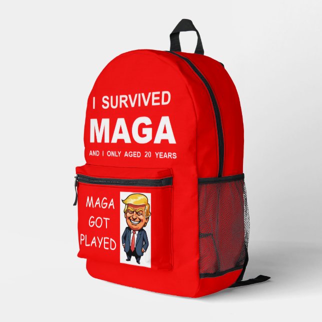 I Survived MAGA Printed Backpack (Back Corner Right)