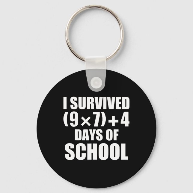 I Survived Math Equation 67 Days Of School  Keychain (Front)