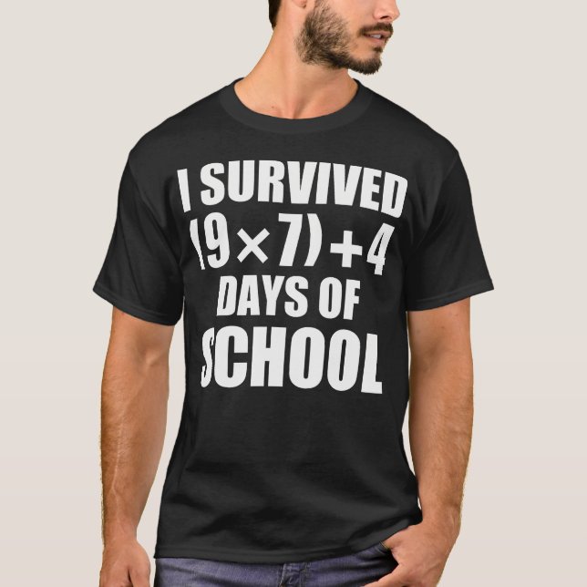 I Survived Math Equation 67 Days Of School T-Shirt (Front)