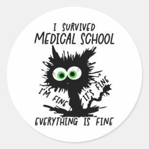 I Survived Med School Graduation 2025 Classic Round Sticker