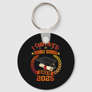 I Survived Middle School Cl Of 2025 Student Gradua Keychain