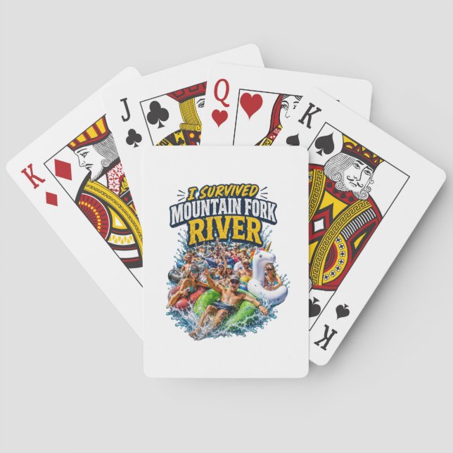 I Survived Mountain Fork River  Tshirt Playing Cards (Back)