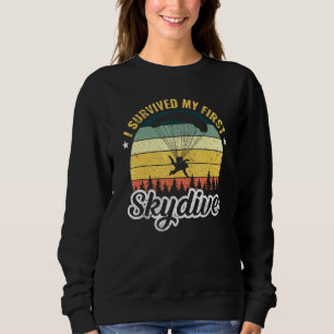 I Survived My First Skydive Retro Sunset Vintage Sweatshirt